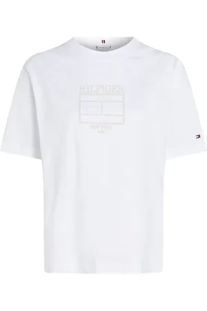 Tommy Hilfiger Mdrn Outline Flag C-Nk Tee Tops T-shirts & Tops Short-sleeved White