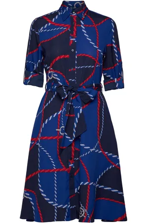 Ralph Lauren Rope-Print Crepe Shirtdress Kort Kjole Multi/patterned