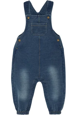 Minymo Overall Sweat Denim Bottoms Dungarees Navy