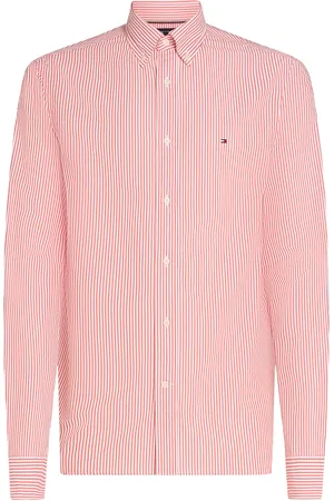 Tommy Hilfiger Flex Poplin Classic Stp Rf Shirt Tops Shirts Striped Shirts Orange