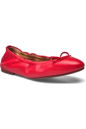Ralph Lauren Leather Ballet Flat Ballerinasko Ballerinaer Red