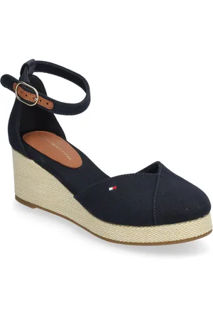 Tommy Hilfiger Flag Closed Toe Mid Wedge Espad Sko Med Kilehæl Navy