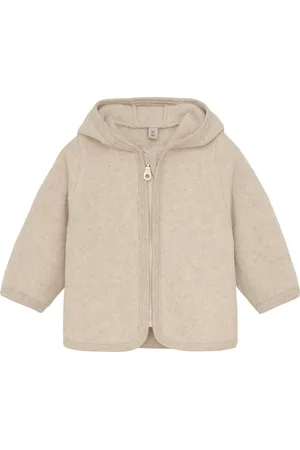 Huttelihut Jacket Ears Cotton Fleece Outerwear Fleece Outerwear Fleece Jackets Cream