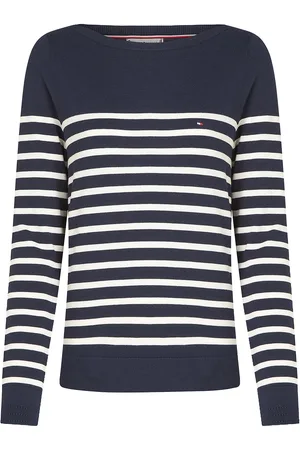 Tommy Hilfiger Co Jersey Stitch Boat-Nk Ls Swt Tops Knitwear Jumpers Navy