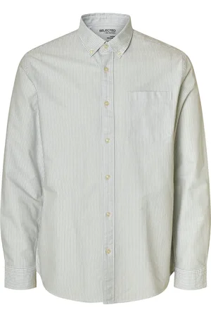 SELECTED Slhregrick-Ox Shirt Ls Noos Tops Shirts Casual Green
