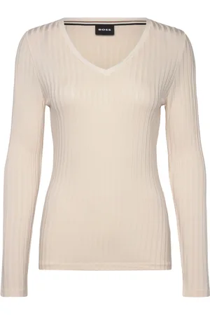 HUGO BOSS Ellerson Tops Knitwear Jumpers Cream
