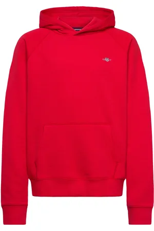 GANT Shield Hoodie Tops Sweatshirts & Hoodies Hoodies Red