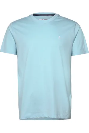 Original Penguin S/S Embroidered Logo Tops T-Kortærmet Skjorte Blue