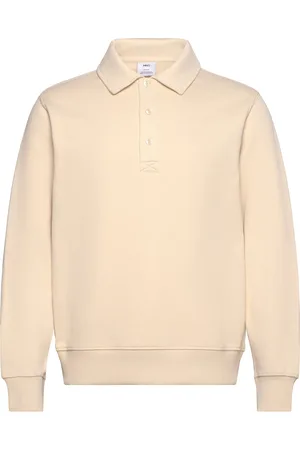 MANGO Brushed Regular-Fit Polo Sweatshirt Tops Sweatshirts & Hoodies Sweatshirts Yellow