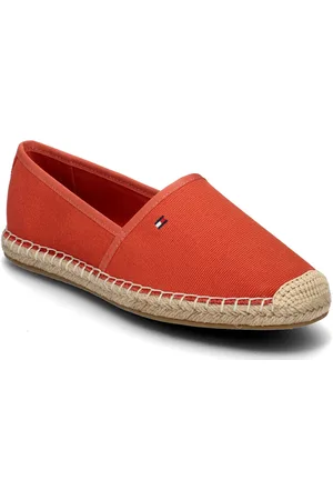 Tommy Hilfiger Flag Canvas Espadrille Espadrillos Flade Sandal Orange