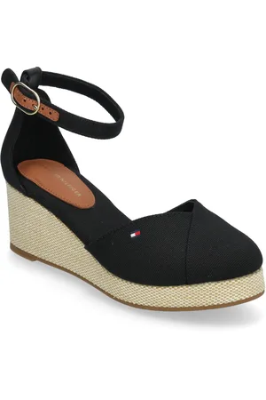 Tommy Hilfiger Flag Closed Toe Mid Wedge Espad Sko Med Kilehæl Black