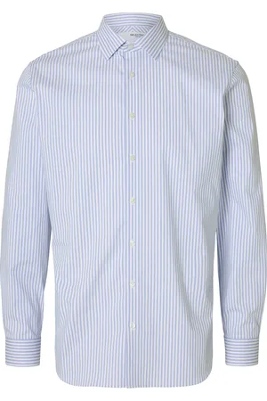 SELECTED Slhslim-Performance Shirt Ls Noos Tops Shirts Business Blue