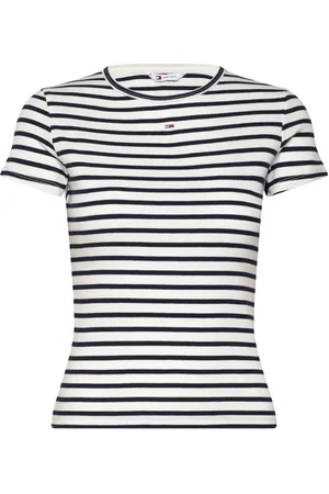 Tommy Hilfiger Tjw Slim Essential Rib Ss Ext Tops T-shirts & Tops Short-sleeved Navy