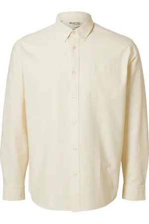SELECTED Slhregrick-Ox Shirt Ls Noos Tops Shirts Casual Cream