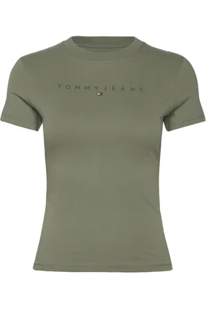 Tommy Hilfiger Tjw Slim Tonal Linear Tee Ext Tops T-shirts & Tops Short-sleeved Green