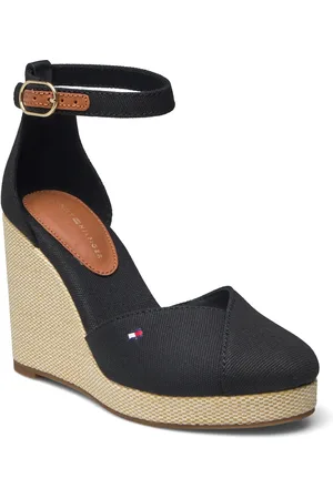 Tommy Hilfiger Flag High Wedge Espad Closed Toe Sko Med Kilehæl Black
