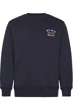GANT Graphic C-Neck Tops Sweatshirts & Hoodies Sweatshirts Navy