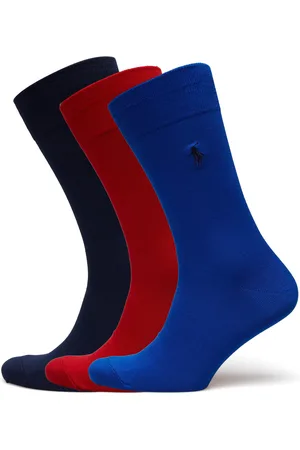 Ralph Lauren Cotton-Blend Trouser Sock 3-Pack Underwear Socks Regular Socks Blue