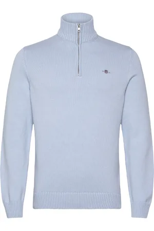 GANT Casual Cotton Halfzip Tops Knitwear Half Zip Jumpers Blue