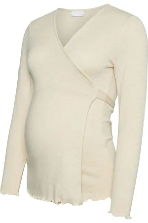Mama;licious Mlanisette Tess Ls Jrs Top 3F Tops Blouses Long-sleeved Cream