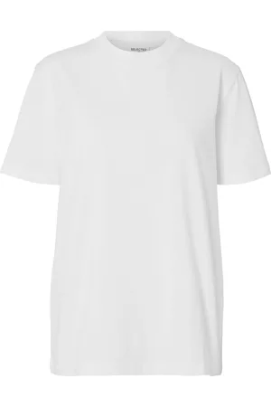 SELECTED Slfrelax Colwoman Ss Mock Neck Tee Noos Tops T-shirts & Tops Short-sleeved White