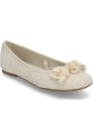 MANGO Ballet Flats With Flower Decoration Ballerinasko Ballerinaer Beige