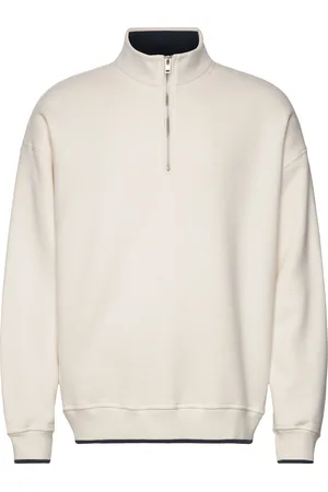 Abercrombie & Fitch Anf Mens Sweatshirts Tops Sweatshirts & Hoodies Sweatshirts Cream