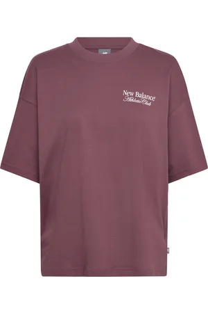 New Balance Linear Graphic Over D T-Shirt Sport Women Sport Clothing Sports Tops & T-shirts Sport T-Skjorte Burgundy