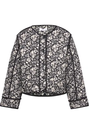 MANGO Printed Quilted Jacket Outerwear Jackets & Coats Quilted Jackets Black