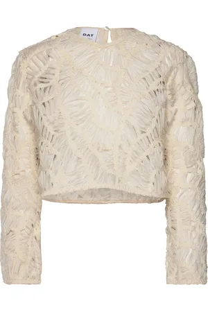 DAY Birger et Mikkelsen Reyne - Crochet Tulle Designers Blouses Long-sleeved Cream