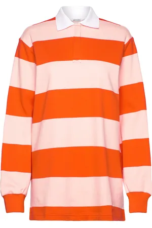 Monki Long-Sleeved Rugby Mini Dress Kort Kjole Orange