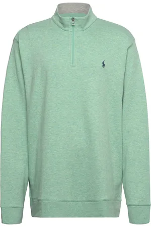 Ralph Lauren Luxury Jersey Quarter-Zip Pullover Tops Sweatshirts & Hoodies Sweatshirts Green