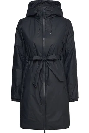 Rains Lohja Long Insulated Curve Jacket W3T2 Outerwear Rainwear Rain Coats Black