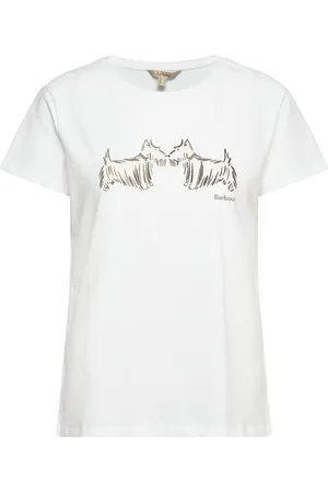 Barbour Highlands T-Sh Tops T-shirts & Tops Short-sleeved White