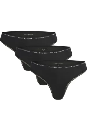 Tommy Hilfiger 3 Pack Lace Thong G-streng Undertøj Black