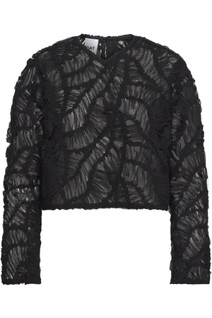 DAY Birger et Mikkelsen Reyne - Crochet Tulle Designers Blouses Long-sleeved Black