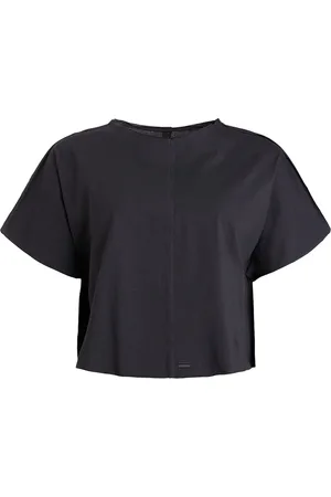Rethinkit Tee Short Raw Edges Caen Sport Women Sport Clothing Sports Tops & T-shirts Sport T-Skjorte Black