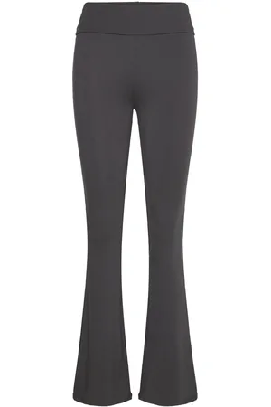 Gina Tricot Soft Touch Folded Trouser Bottoms Trousers Flared Grey