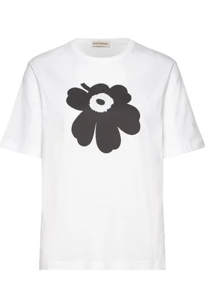 Marimekko Erna Unikko Placement Tops T-shirts & Tops Short-sleeved White
