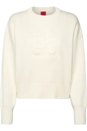 HUGO BOSS Sisminye Tops Knitwear Jumpers Cream