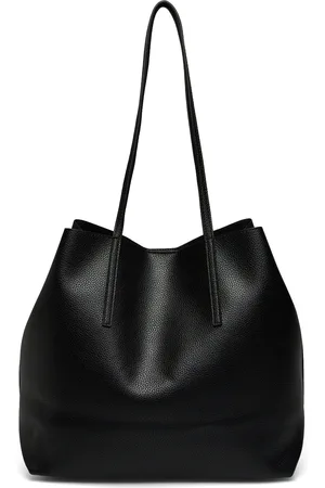 MANGO Pebbled Effect Shopper Bag Bags Small Shoulder Bags-crossbody Bags Black