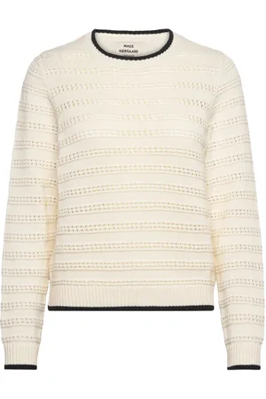Mads Norgaard Tight Cotton Ingrid Knit Tops Knitwear Jumpers Cream