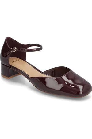 MANGO Patent Heeled Shoes Shoes Mary Jane Shoe Burgundy