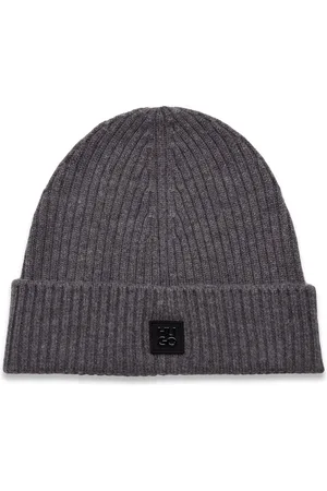HUGO BOSS Xola_Metal Accessories Headwear Beanies Grey