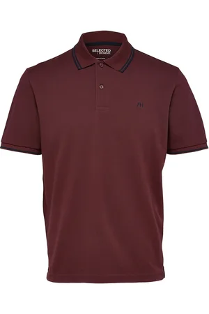 SELECTED Slhdante Sport Ss Polo Tops Polos Short-sleeved Burgundy