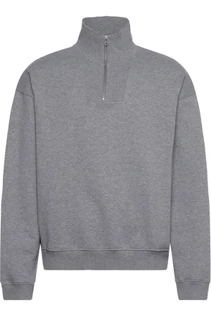 Woodbird Wblee Base Half Zip Designers Sweatshirts & Hoodies Sweatshirts Grey