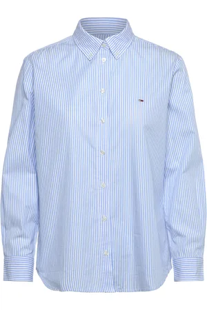 Tommy Hilfiger Tjw Reg Pinstripe Poplin Shirt Tops Shirts Long-sleeved Blue