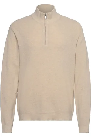 Matinique Malagoon Z Tops Knitwear Half Zip Jumpers Beige