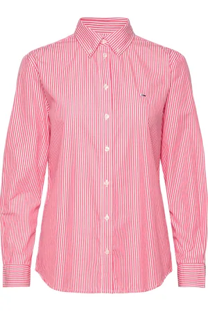 Tommy Hilfiger Tjw Reg Pinstripe Poplin Shirt Tops Shirts Long-sleeved Pink