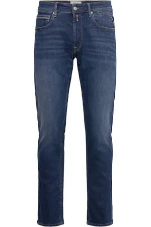Replay Grover Trousers Straight 573 Eco Plus Bottoms Jeans Regular Navy